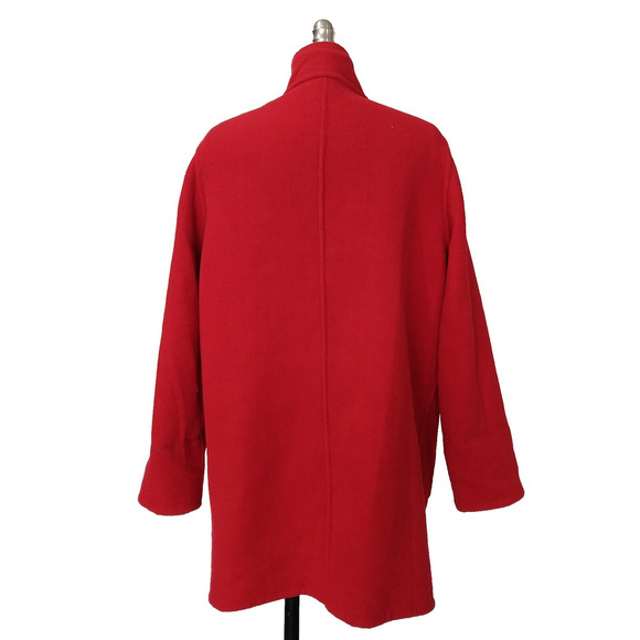 Jones New York Reversible Jacket Coat Size M Red Plaid Retro Style Wool Blend - Picture 7 of 8